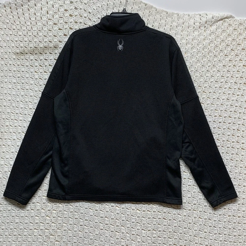 Spyder Sweater Jacket Fleece Mens Sz L Black Outbound Core Half 1/4Zip‎ Pullover